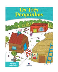 Livro os Três Porquinhos - Lendo e Colorindo
