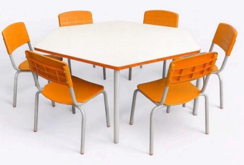 Conjunto Sextavado Maternal Mdf -  Diversas Cores