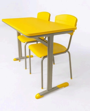 Mesa Dupla Compacta Infantil Mdf com Fórmica - Diversas Cores