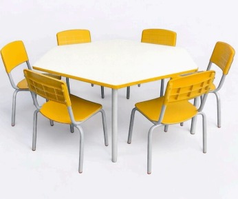 Conjunto Sextavado Infantil Mdf -  Diversas Cores