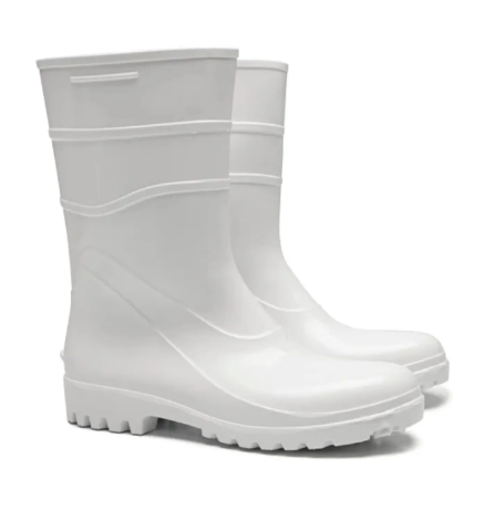Bota cano curto branca com forro