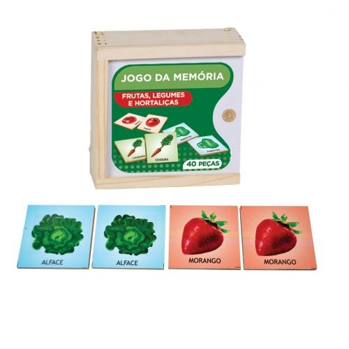 Jogo da Memória Frutas,legumes e Hortaliças - 40 Peças